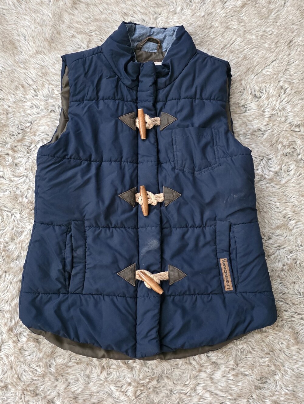 Legendary Whitetails Women's Quilted Toggle Puffer Vest Blue Size Small
